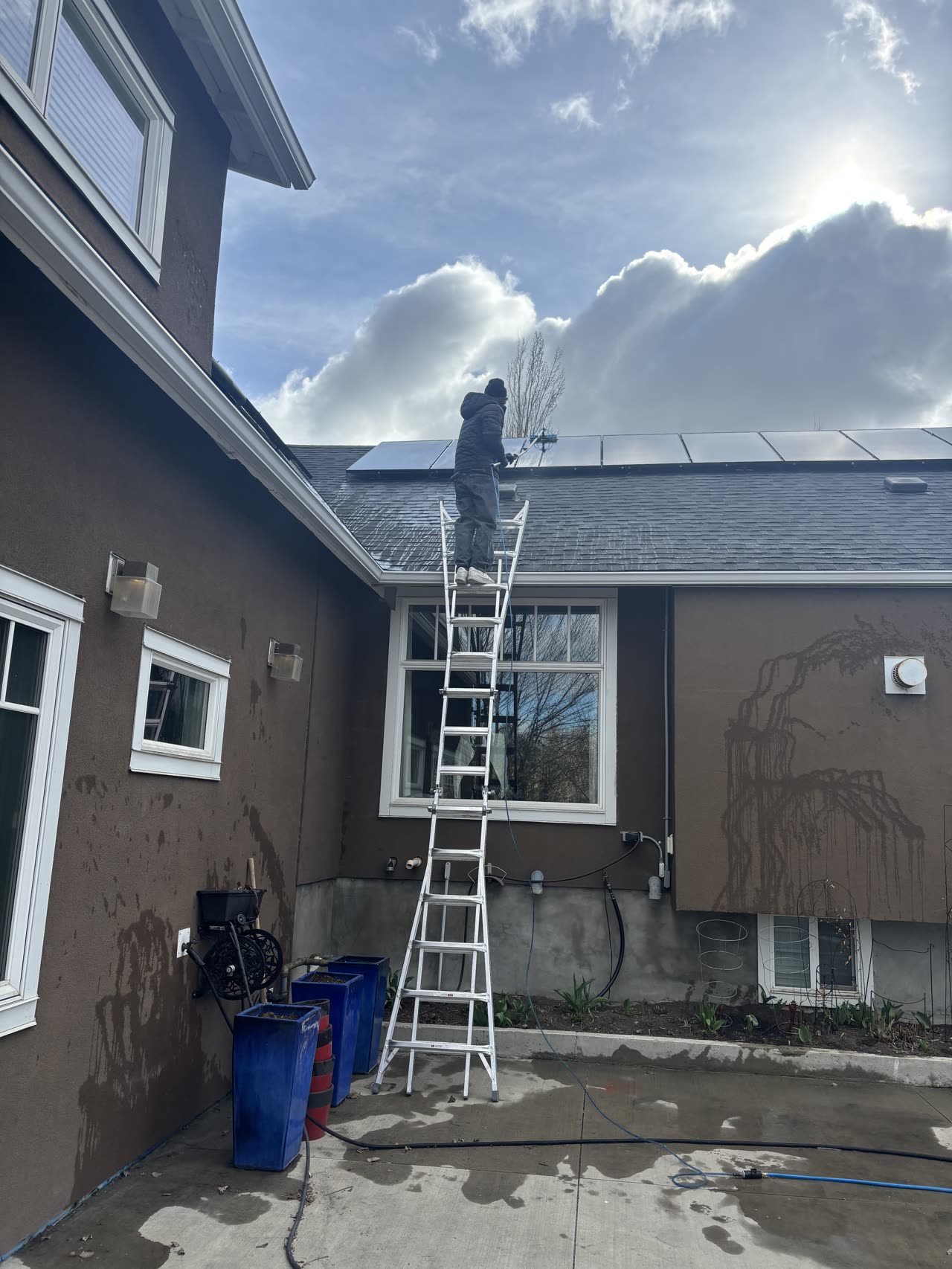 SudBuds cleaning solar panels in Calgary